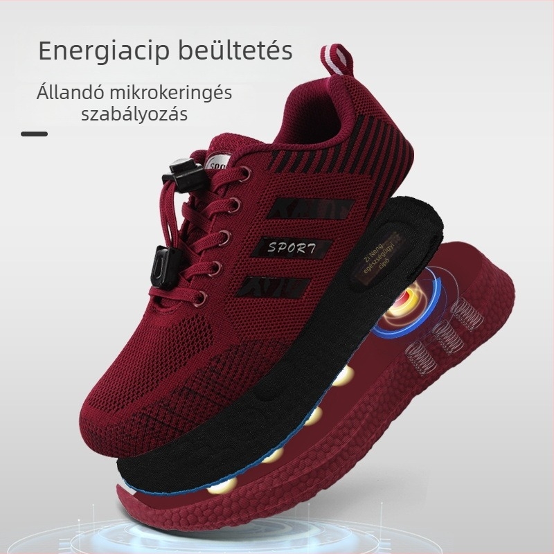 Őszi sétacipők középkorú és idős nőknek — ultra-könnyűek, hálós felsőrész, alacsony sarok 1–3 cm, ütéscsillapítás, textil talpbetét, rugalmas pánt