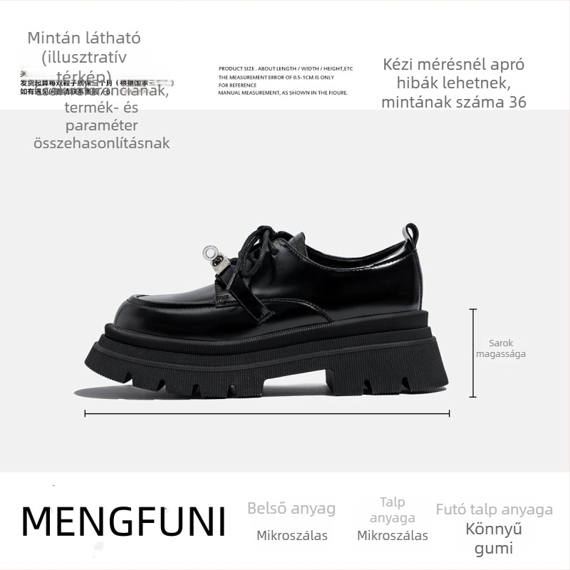 Női loaferok, kerek orr, PU felsőrész, 3-5 cm vastag sarok, gumírozott talp, brit stílus