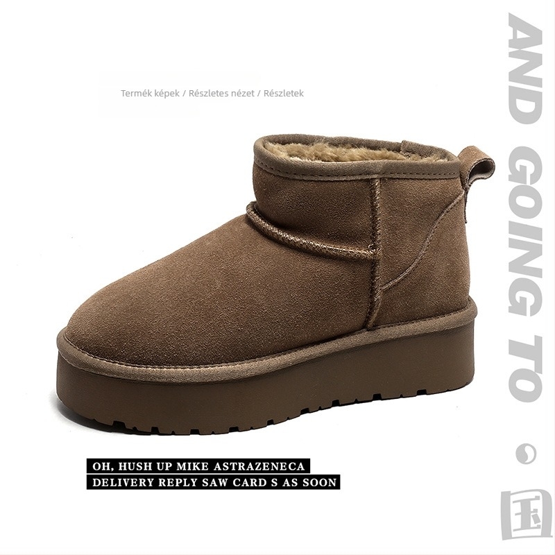 Női hócsizmák rövid szárú velúr felsőrész, műszálas gyapjú bélés, TPR talp, lapos sarok, 3–5 cm