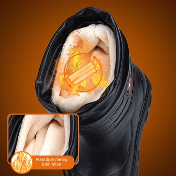 Férfi PVC esőcsizma fleece béléssel, belső pamut bélés, Goodyear talp, középmagas, téli 2025