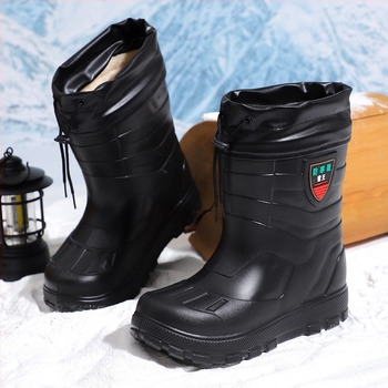 Férfi PVC esőcsizma fleece béléssel, belső pamut bélés, Goodyear talp, középmagas, téli 2025