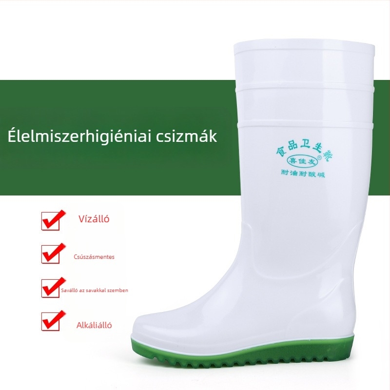 Esőcsizmák PU felsőrésszel és hálós béléssel; csúszásmentes, olajálló, vízálló