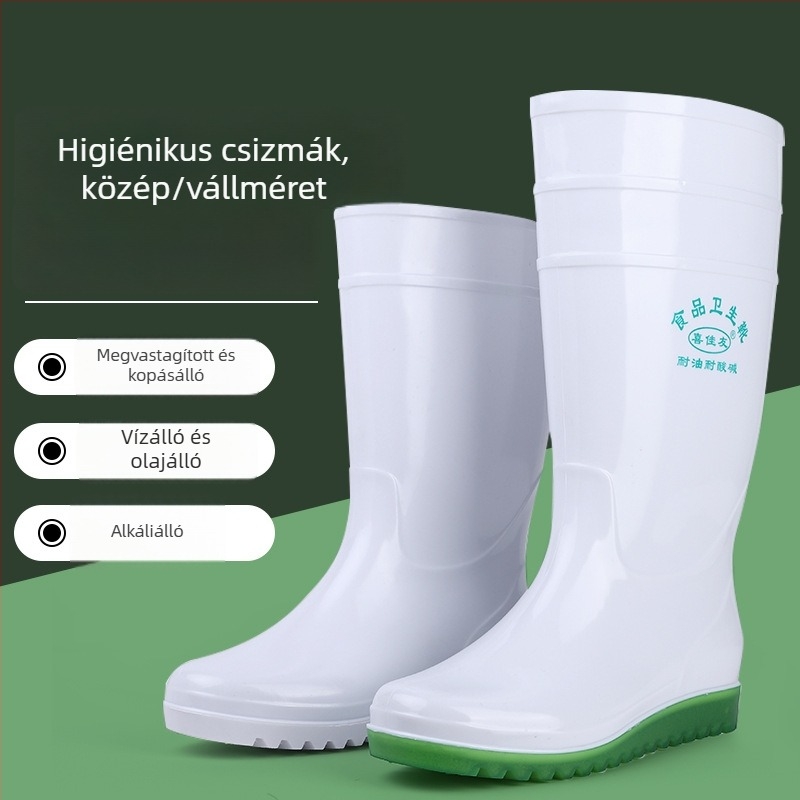 Esőcsizmák PU felsőrésszel és hálós béléssel; csúszásmentes, olajálló, vízálló