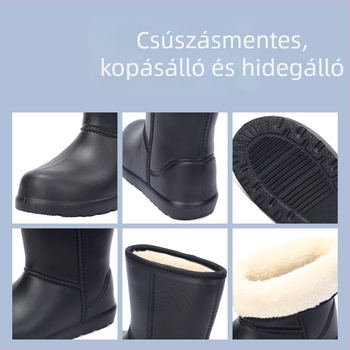 Felnőtt EVA középmagas esőcsizma — csúszásmentes, meleg, lélegző, plüssbélés, PU talpbetét