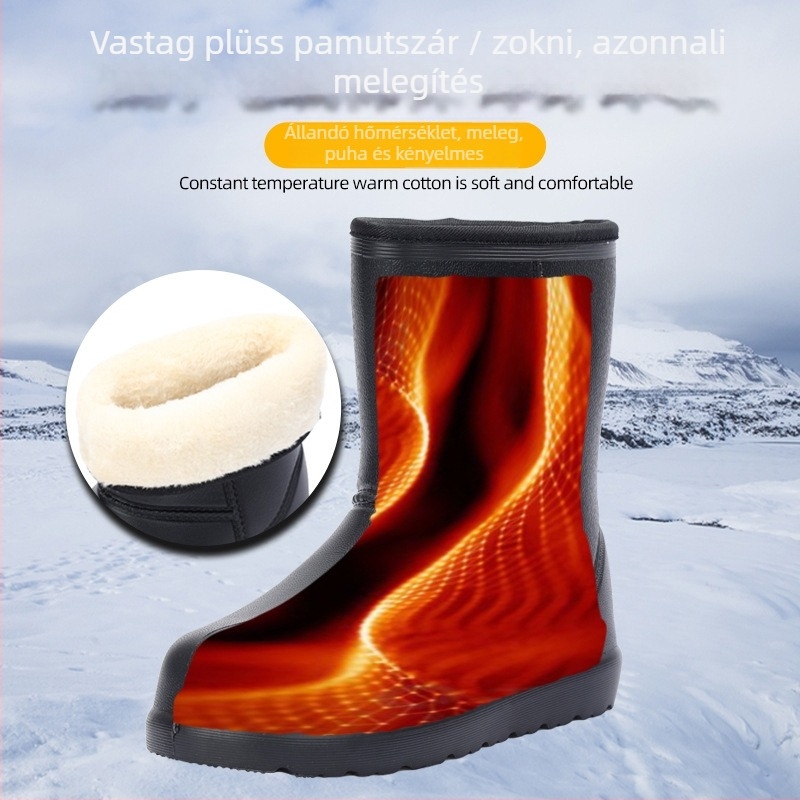 Felnőtt EVA középmagas esőcsizma — csúszásmentes, meleg, lélegző, plüssbélés, PU talpbetét
