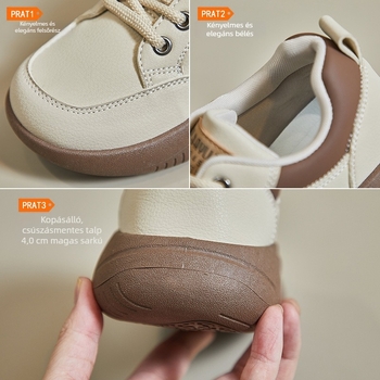 Női vastag talpú sportcipő – PU felsőrész, gumírozott talp, 3–5 cm sarokmagasság, alacsony boka, hálós bélés