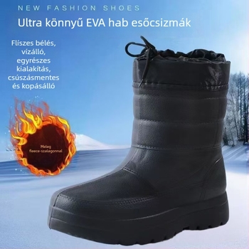 Hótaposó csizma, csúszásmentes, vízálló, meleg, EVA talp, magas szár