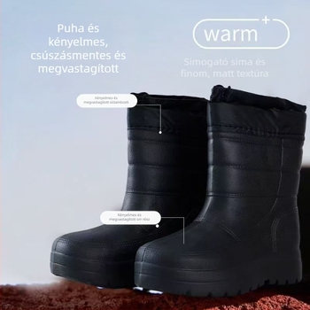 Hótaposó csizma, csúszásmentes, vízálló, meleg, EVA talp, magas szár