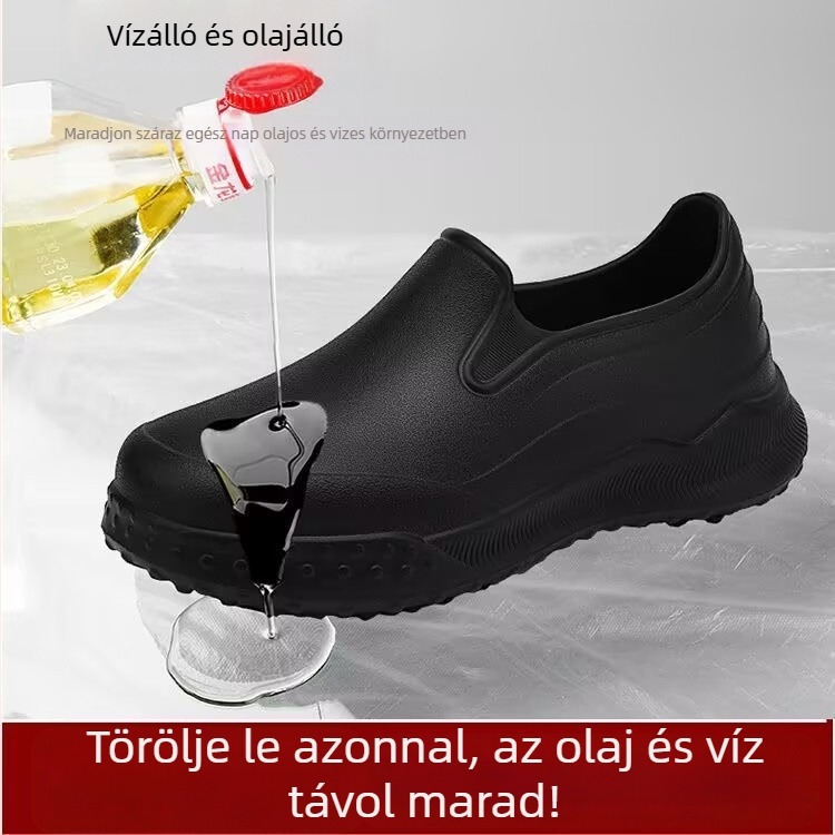 Szakács munkacipő, slip-on, uniszex, vízálló, olajálló, csúszásmentes, könnyű, EVA konstrukció