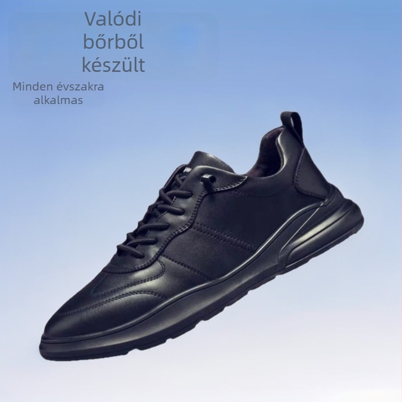 Férfiaknak szóló tehenbőr üzleti–casual loafer, könnyű, puha talppal, kopásálló és csúszásmentes, fűzős cipő, vezetési stílusú