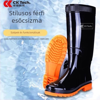 Unisex PVC esőcsizmák, ipari magas szárú, anti-slip és kopásálló, vízálló és lélegző, modell CKF-718