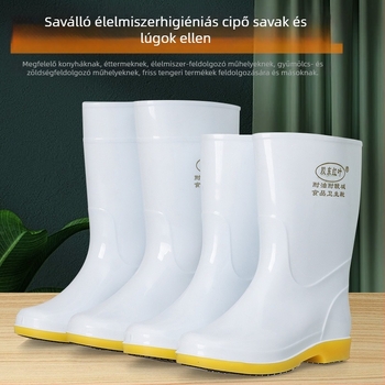 Unisex élelmiszer higiéniai csizma – csúszásmentes PVC felső, olaj- és sav-bázis ellenálló, gumibetét talppal, középmagas