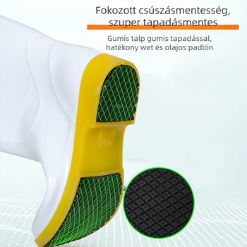 Unisex élelmiszer higiéniai csizma – csúszásmentes PVC felső, olaj- és sav-bázis ellenálló, gumibetét talppal, középmagas