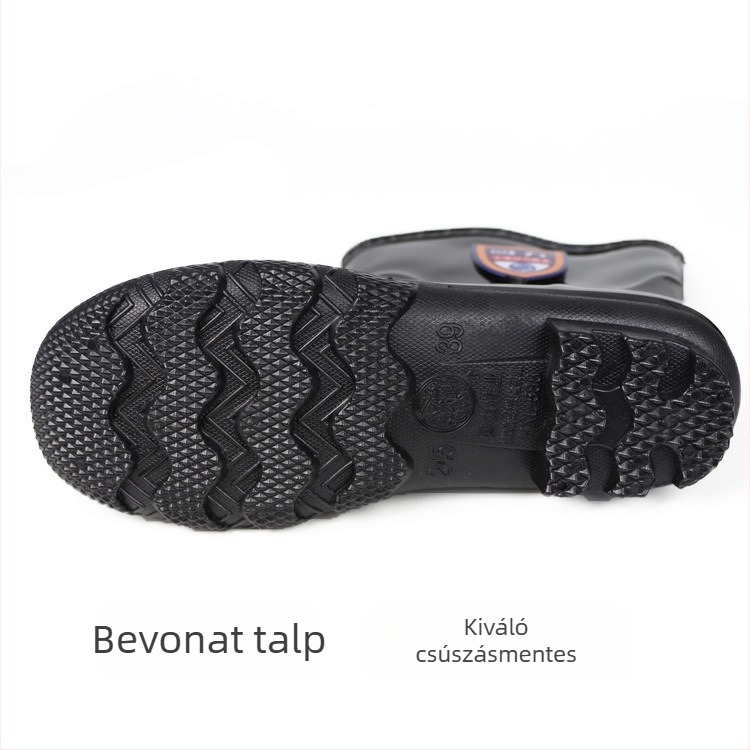 Férfi esőcsizmák PVC burkolattal, csúszásmentes és kopásálló, alacsony cső, hálós bélés