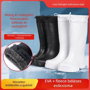 Téli magasított esőcsizma EVA felsőrész, TPU talp, csúszásmentes, pamut bélés