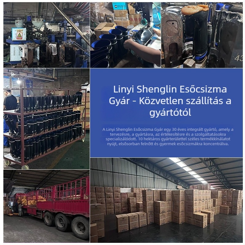 Téli magasított esőcsizma EVA felsőrész, TPU talp, csúszásmentes, pamut bélés