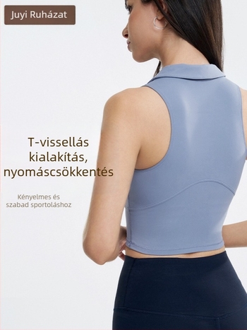 OTSA sportos felső beépített fix kosaras melltartóval edzéshez és jóga közben, nedvességelvezető, gyorsan száradó Nylon-Spandex (80/20)