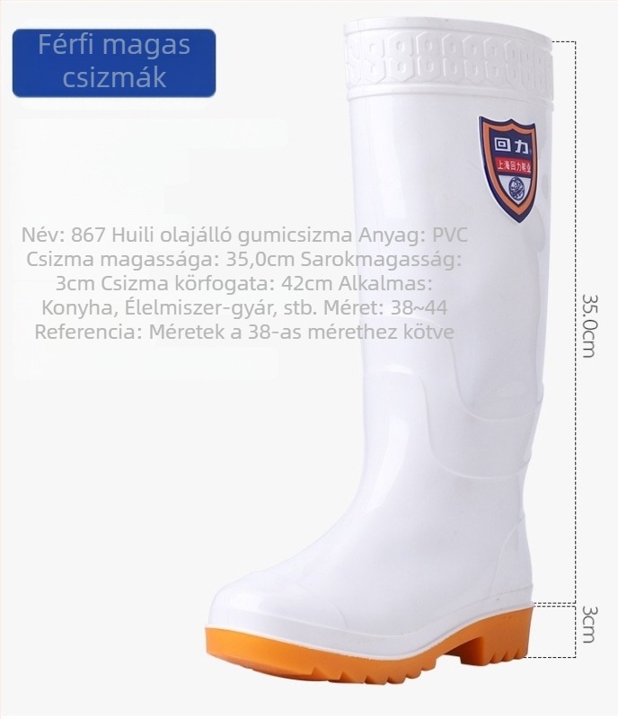 Warrior esőcsizmák - Magas szár, csúszásmentes talp, Műanyag felső és talp, Műanyag bélés, Textil talpbetét