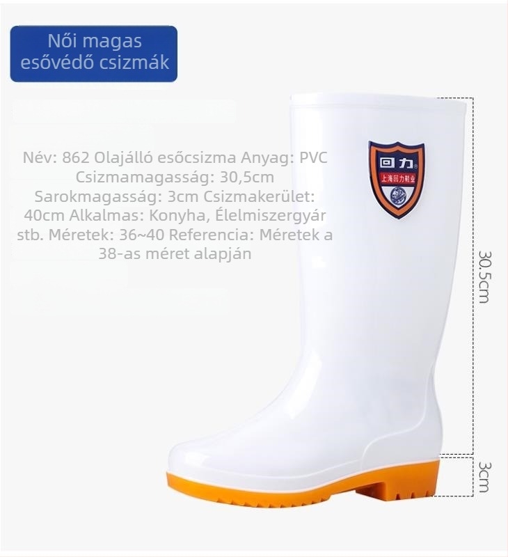 Warrior esőcsizmák - Magas szár, csúszásmentes talp, Műanyag felső és talp, Műanyag bélés, Textil talpbetét