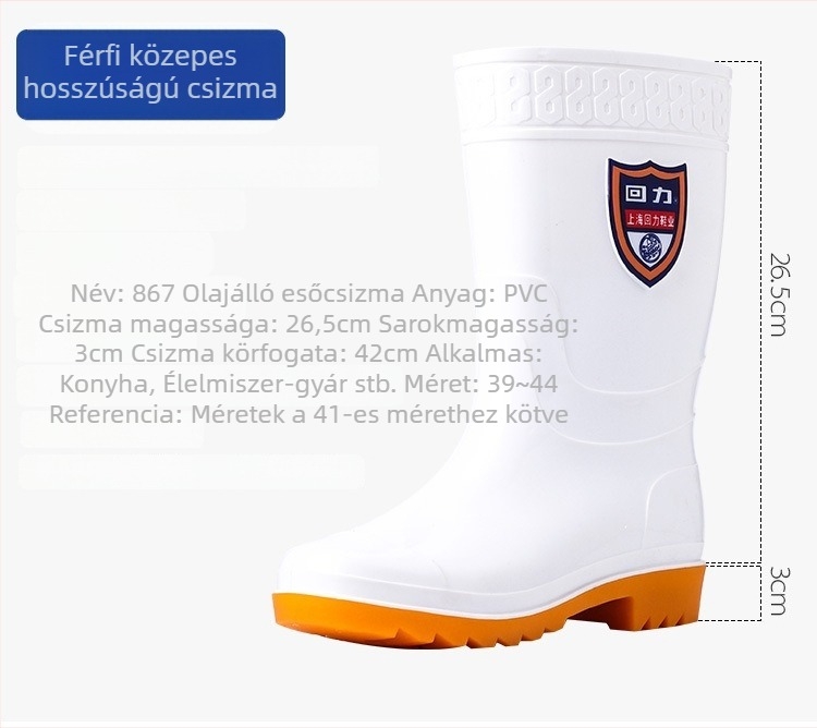 Warrior esőcsizmák - Magas szár, csúszásmentes talp, Műanyag felső és talp, Műanyag bélés, Textil talpbetét