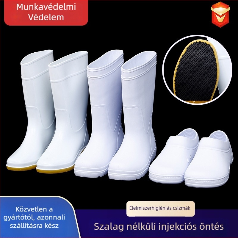 Élelmiszeripari higiénikus csizma – PVC felsőrész, gumírozott talp, magas szár, csúszásmentes talp, EVA talp