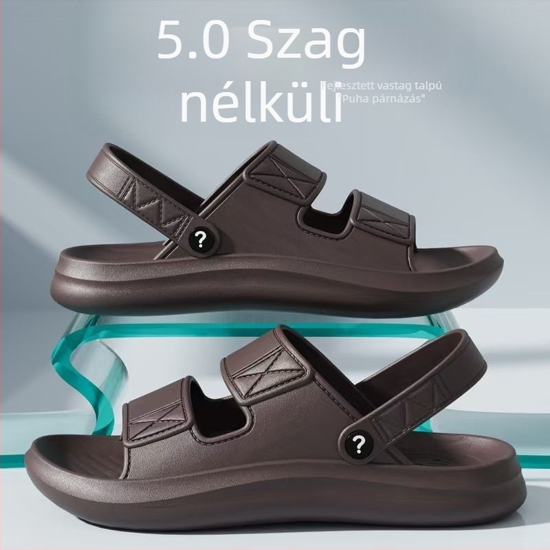 Férfi PVC szandál nyitott lábujjjal, csatával zárható, lélegző és csúszásmentes