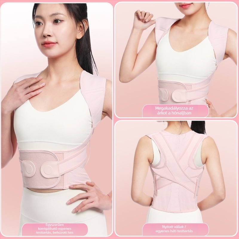 Testtartásjavító felnőtteknek és tiniknek, uniszex hátsó korrekciós merevítő, láthatatlan kialakítás, Melody márka, modell New h model, MA tanúsítvány, légáteresztő, tartást támogató, elasztikus kompresszió, hátra