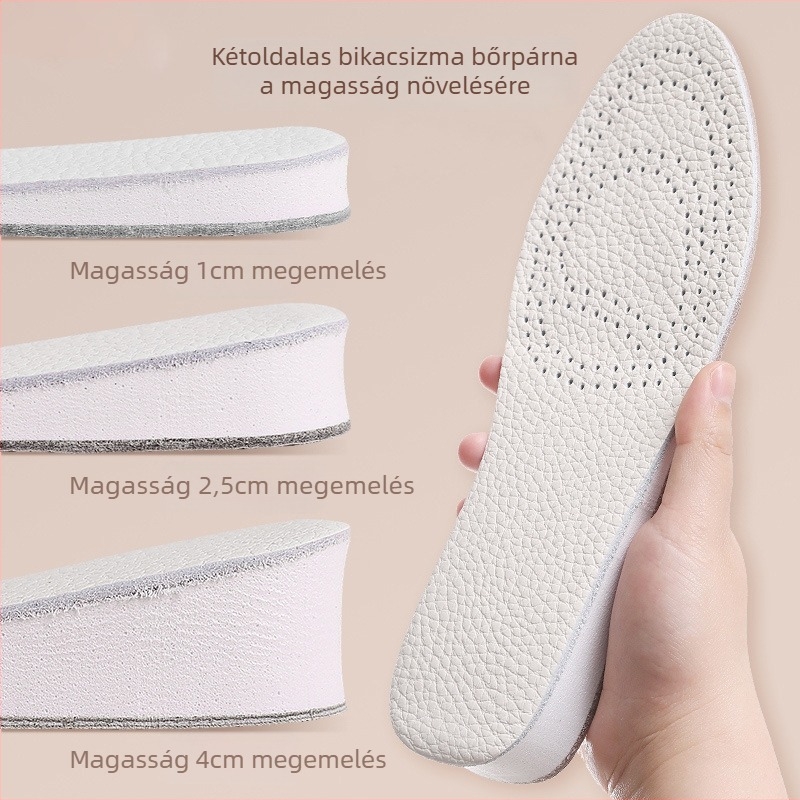 Bőr belső talp cipőkhöz – teljes talp, megnövelt magasság, teljes belső talp, uniszex, Modell 004
