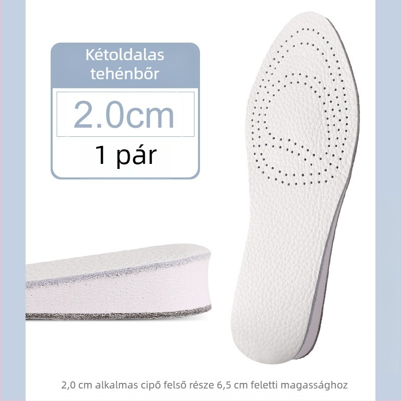 Bőr belső talp cipőkhöz – teljes talp, megnövelt magasság, teljes belső talp, uniszex, Modell 004