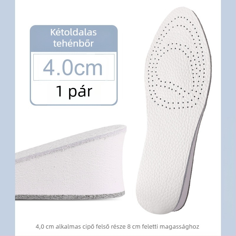 Bőr belső talp cipőkhöz – teljes talp, megnövelt magasság, teljes belső talp, uniszex, Modell 004
