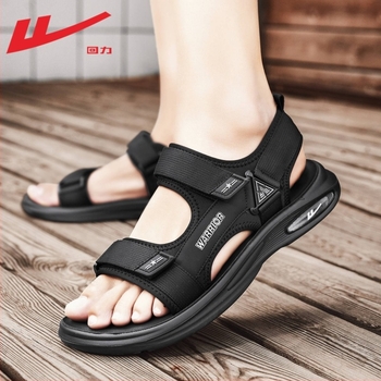 Szandál len felsőrésszel, PVC talppal, sportos nyitott orrú dizájn, Velcro zárás