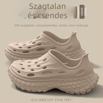 Férfiak EVA Crocs-stílusú szandálok, vastag 5 cm talppal, EVA felsőrész, egy darabból öntött, csúszásmentes és szagtalan, nyár 2025