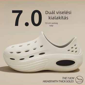 Férfi EVA szandál vastag talppal, kerek orr, légáteresztő, csúszásmentes, 5 cm-es sarokkal, nyári szabadidőcipő