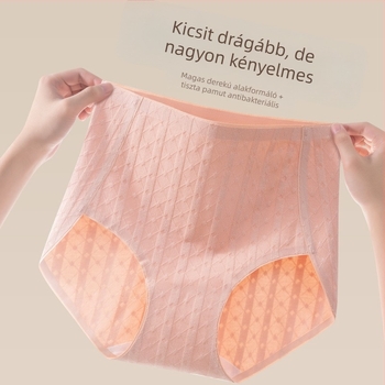 Női magas derekú pamut alsónemű, hasformázó, légáteresztő, antibakteriális