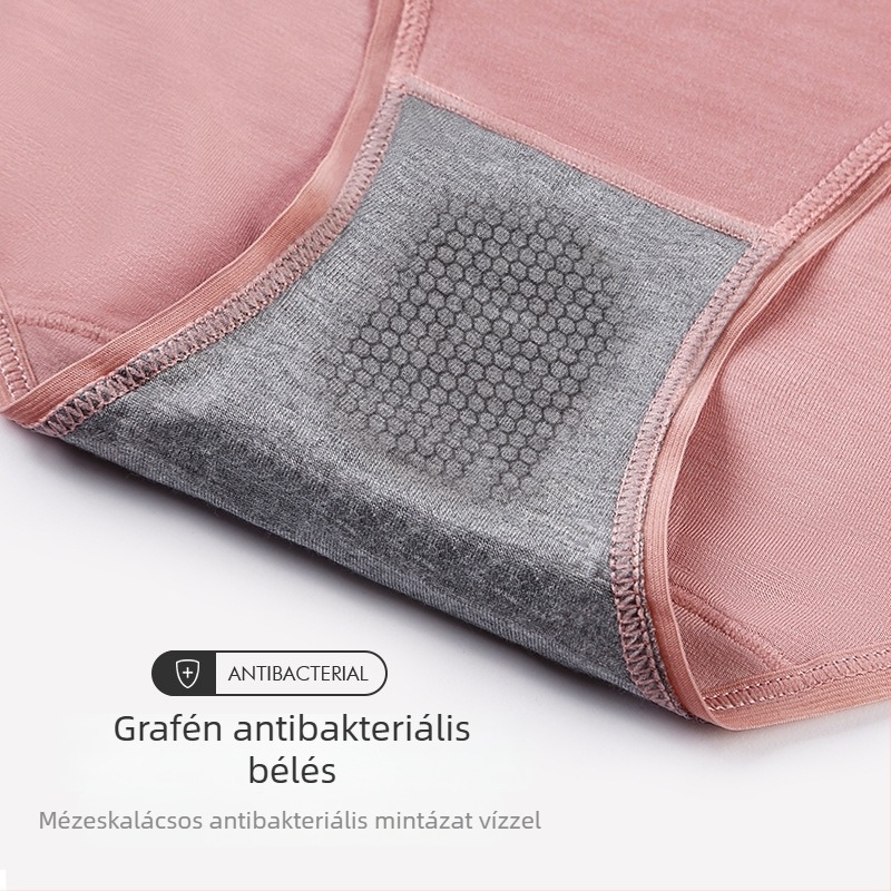 Női Modal középmagas derekú háromszög fazonú alsónemű, grafén antibakteriális, lélegző, kötött