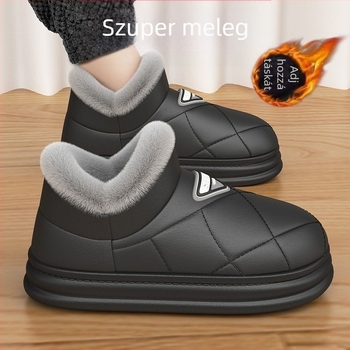 Férfi téli hócipő, PU felsőrész, belső plüss bélés, PVC külső talp, injekcióval öntött talp