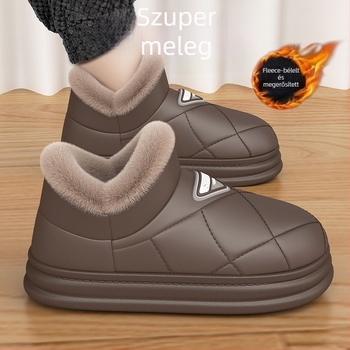 Férfi téli hócipő, PU felsőrész, belső plüss bélés, PVC külső talp, injekcióval öntött talp