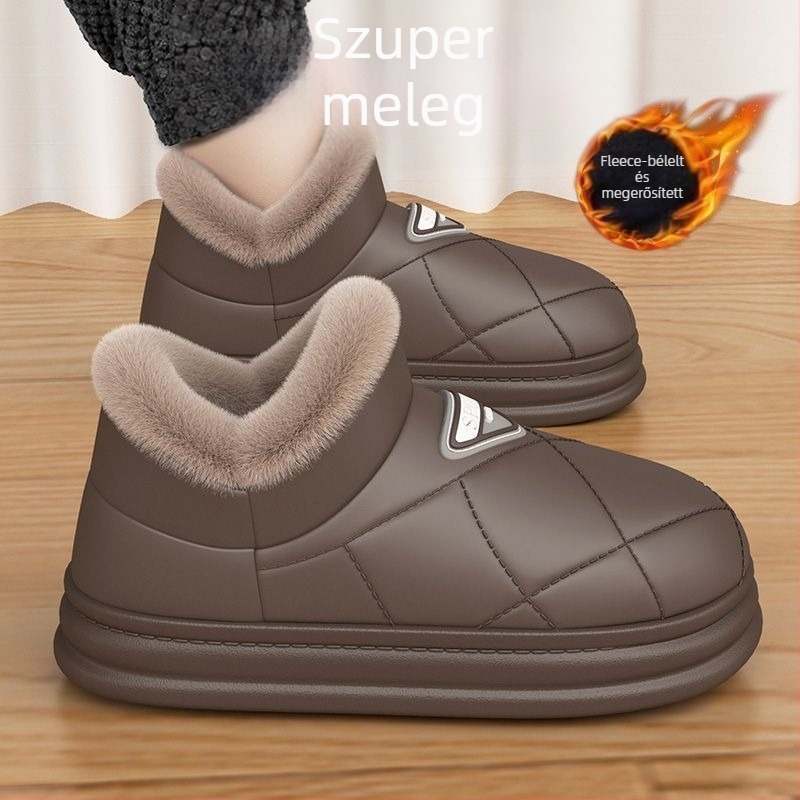 Férfi téli hócipő, PU felsőrész, belső plüss bélés, PVC külső talp, injekcióval öntött talp