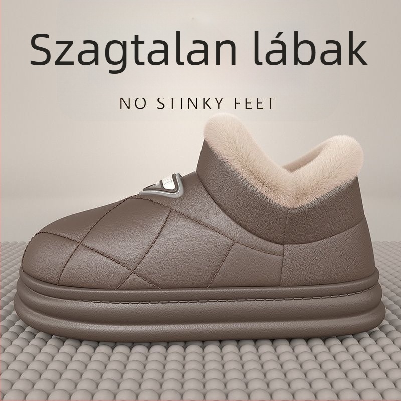 Férfi téli hócipő, PU felsőrész, belső plüss bélés, PVC külső talp, injekcióval öntött talp