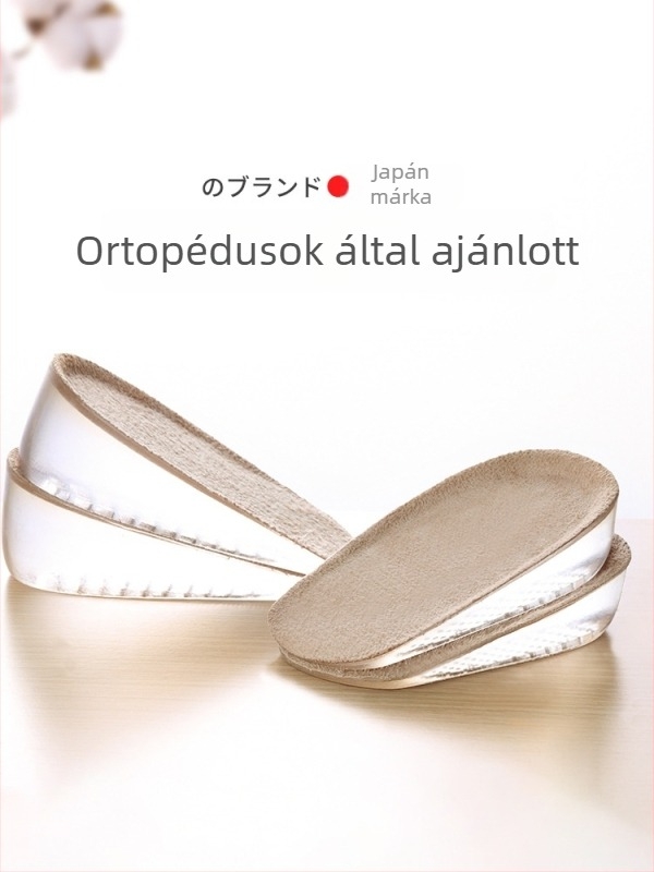 Láthatatlan magasságot növelő talpbetét – félbetét, szilikon bársony anyagból, uniszex, sportcipőkhöz, bőrös lábbelikhez, csizmákhoz és hétköznapi lábbelikhez