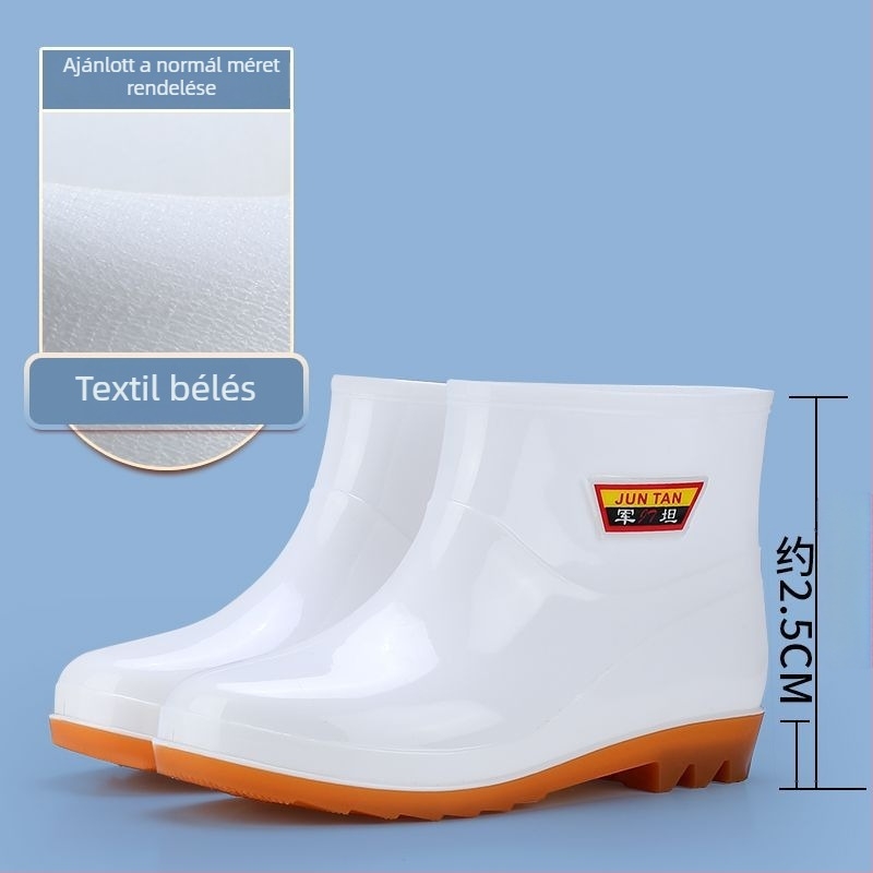 Felnőtt esőcsizmák - olaj- és sav-bázis-ellenállóak, csúszásmentesek, magas cső PVC-ből, gumitalppal, belső műszőrszövet