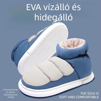Férfi téli pamut papucs vastagított szigeteléssel és PVC talppal