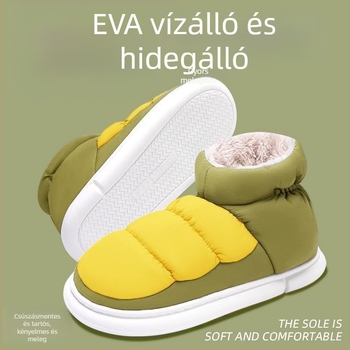 Férfi téli pamut papucs vastagított szigeteléssel és PVC talppal