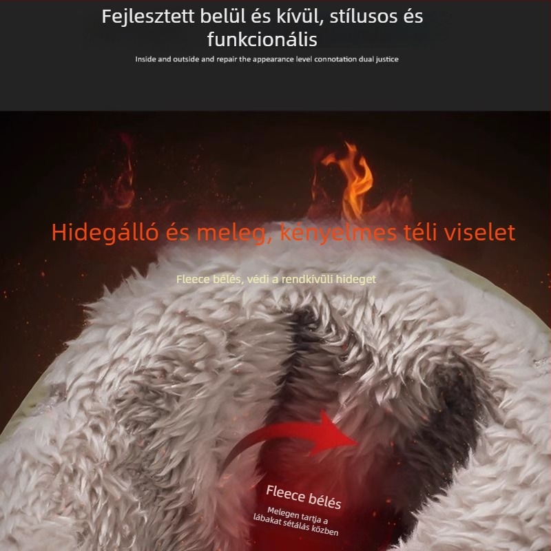 Férfi téli pamut papucs vastagított szigeteléssel és PVC talppal