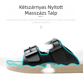 Férfi kültéri flip-flopok, EVA talppal, PVC felsőrésszel, masszázs talp, nyitott orrú