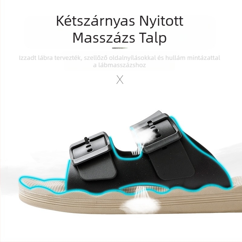 Férfi kültéri flip-flopok, EVA talppal, PVC felsőrésszel, masszázs talp, nyitott orrú