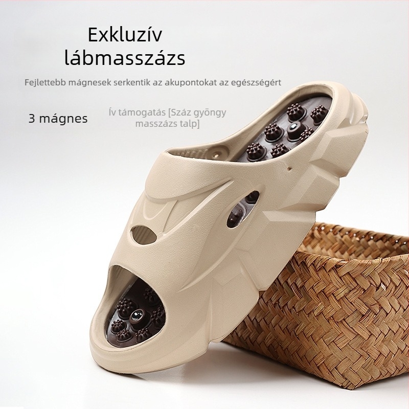 Férfiak akupressziós masszázs papucsok, EVA felsőrész és EVA talp, injekciós öntéses kialakítás