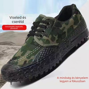 Uniszex munkacipő – légáteresztő, csúszásmentes, ütéscsillapító, vászon felsőrész, öntött talp