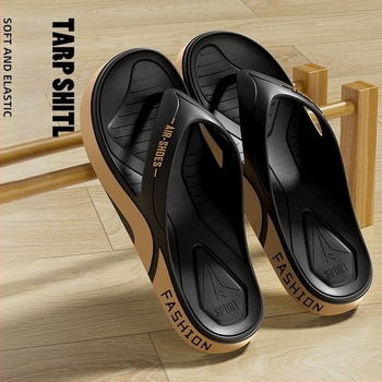 Férfi PVC flip-flop papucs, nyitott lábujjakkal, injektált talppal, nyár 2025