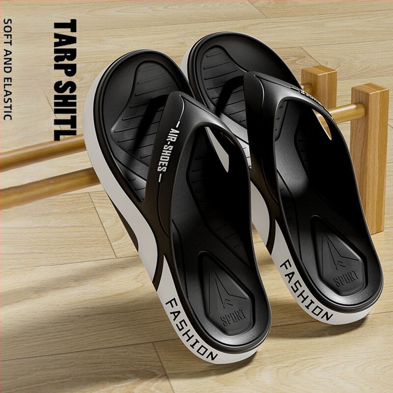 Férfi PVC flip-flop papucs, nyitott lábujjakkal, injektált talppal, nyár 2025